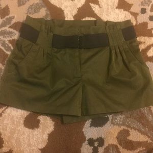 Adorable army green dress shorts